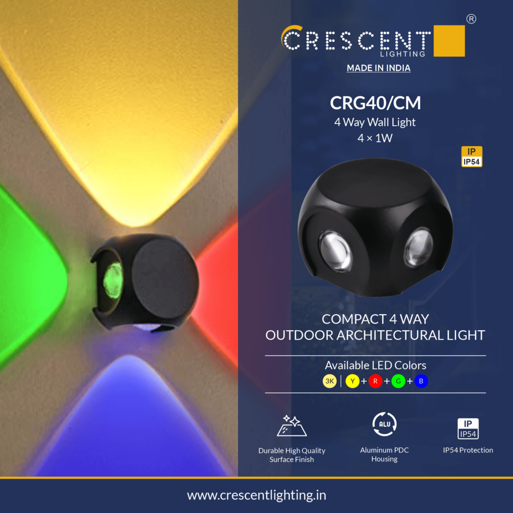 CRG40/CM - 4 Way Wall Light - Crescent Lighting